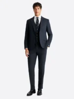 SuitsHeritage Men's Puppytooth Navy Slim Fit 3 Piece Suits