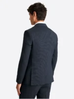 SuitsHeritage Men's Puppytooth Navy Slim Fit 3 Piece Suits Back