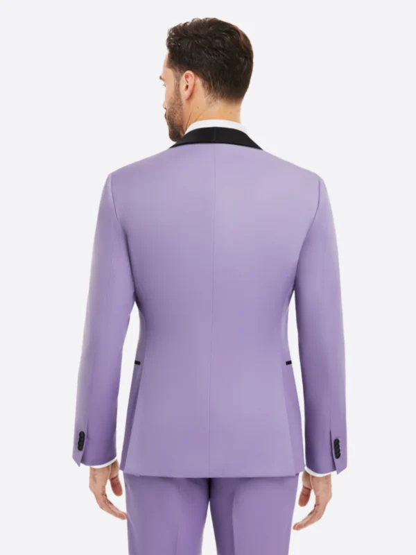 Men's Light Purple Wool 2 Piece Tuxedo Back