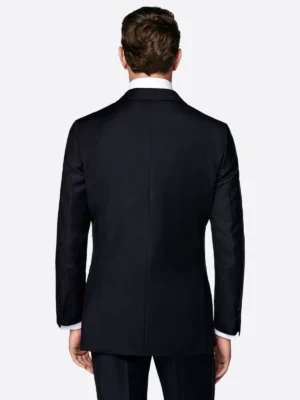SuitsHeritage Men’s Black Double Breasted Regular Fit 2 Piece Tuxedo Back