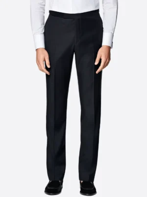SuitsHeritage Men’s Black Double Breasted Regular Fit 2 Piece Tuxedo Pant