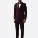 SuitsHeritage Men’s Maroon Slim Fit 2 Piece Tuxedo