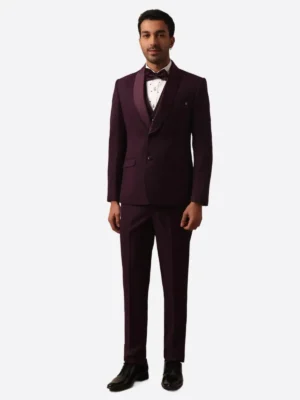 SuitsHeritage Men’s Maroon Slim Fit 2 Piece Tuxedo
