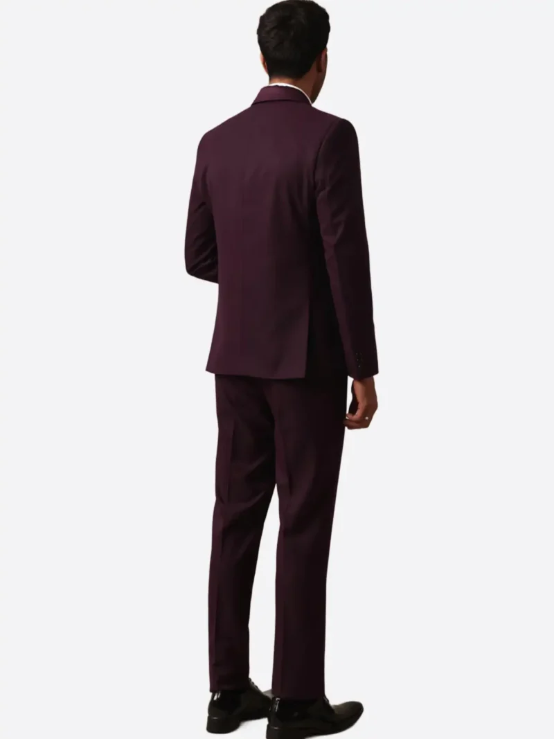 SuitsHeritage Men’s Maroon Slim Fit 2 Piece Tuxedo Back