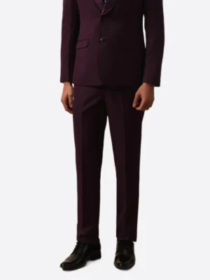 SuitsHeritage Men’s Maroon Slim Fit 2 Piece Tuxedo Pant