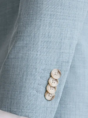 SuitsHeritage Men’s Twill Sky Blue Slim Fit 2 Piece Suit Close