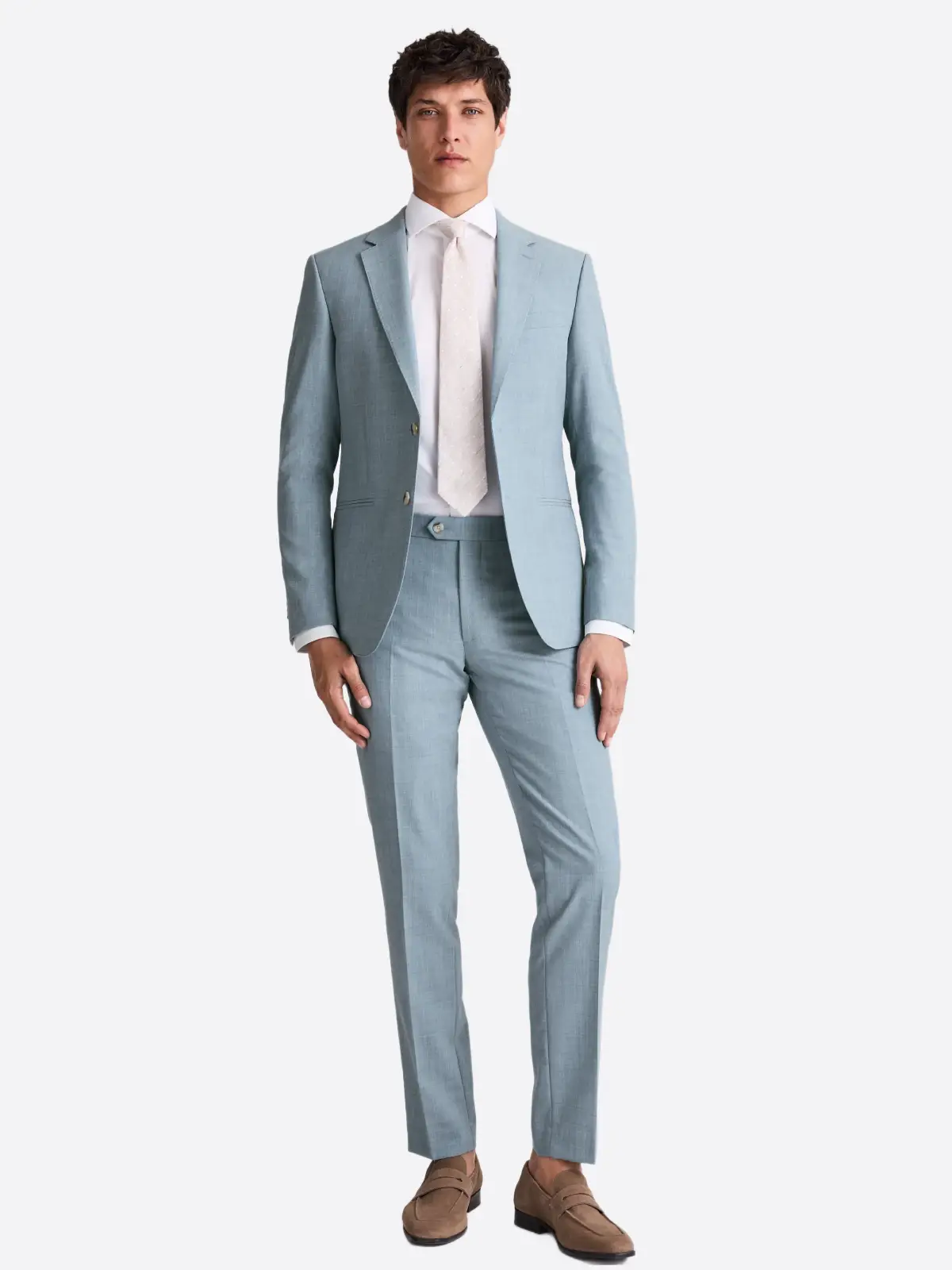 SuitsHeritage Men’s Twill Sky Blue Slim Fit 2 Piece Suit SuitsHeritage Men’s Twill Sky Blue Slim Fit 2 Piece Suit