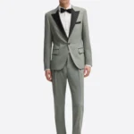 SuitsHeritage Men’s Light Green Solid Slim Fit 2 Piece Tuxedo