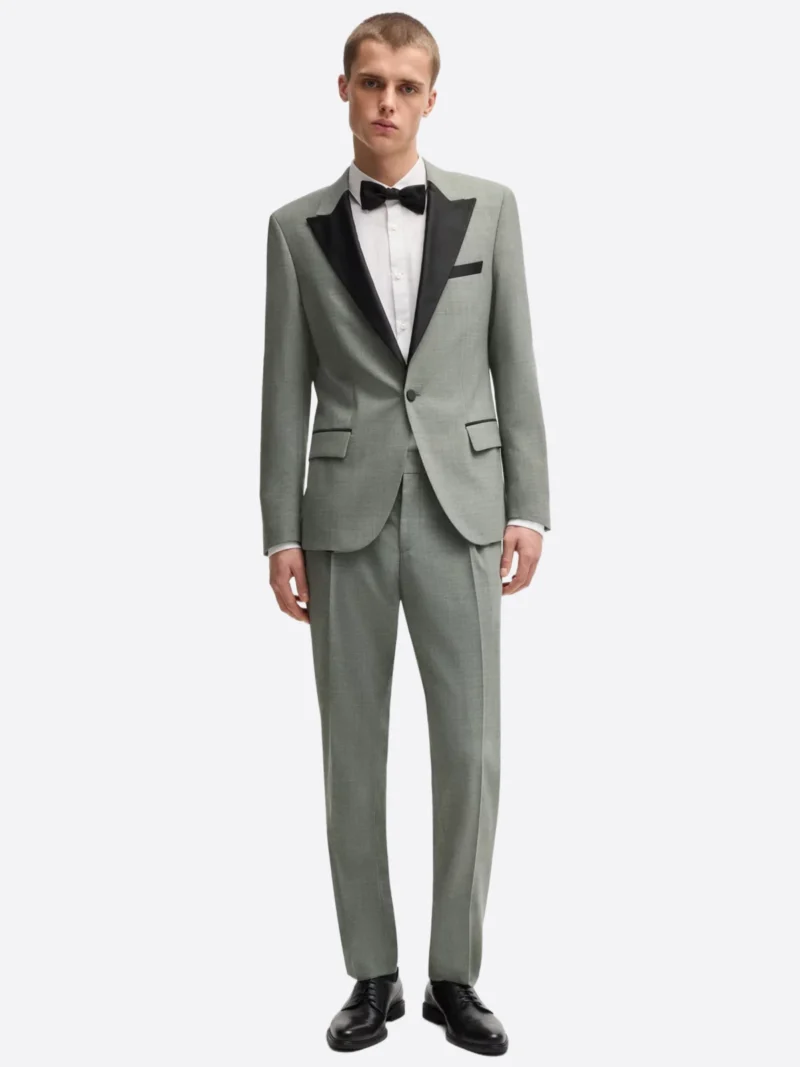 SuitsHeritage Men’s Light Green Solid Slim Fit 2 Piece Tuxedo