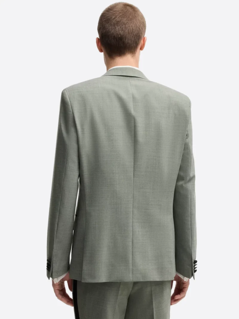 SuitsHeritage Men’s Light Green Solid Slim Fit 2 Piece Tuxedo Back