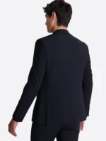 SuitsHeritage Men's Solid Black Slim Fit 3 Piece Suits Back