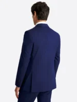 SuitsHeritage Men's Solid Blue Regular Fit 3 Piece Suits Back