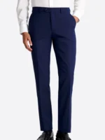 SuitsHeritage Men's Solid Blue Regular Fit 3 Piece Suits Pant