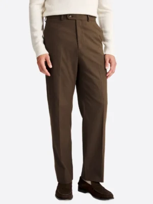 SuitsHeritage Men’s Solid Brown Regular Fit 2 Piece Suit Pant