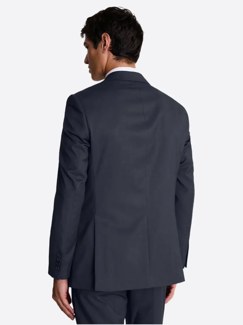 SuitsHeritage Men's Solid Dark Grey Regular Fit 3 Piece Suits Back