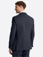 SuitsHeritage Men's Solid Dark Navy Regular Fit 3 Piece Suits Back
