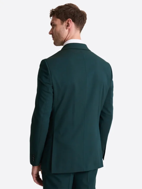 SuitsHeritage Men's Solid Green Regular Fit 3 Piece Suits Back