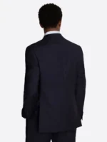 SuitsHeritage Men's Solid Navy Regular Fit 3 Piece Suits Back