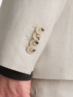 SuitsHeritage Men’s Twil Cream Double Breasted Regular Fit 2 Piece Suit Close