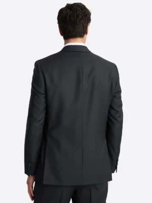 SuitsHeritage Men's Twill Black Regular Fit 3 Piece Suits Back