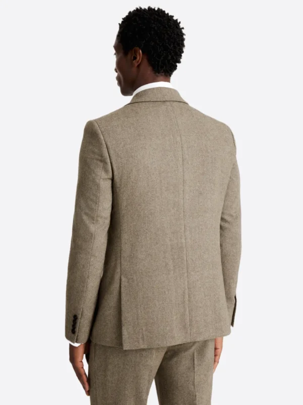 SuitsHeritage Men's Twill Brown Slim Fit 3 Piece Suits Back