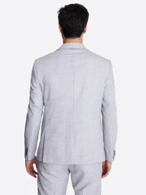 SuitsHeritage Men's Twill Light Grey Slim Fit 3 Piece Suits Back