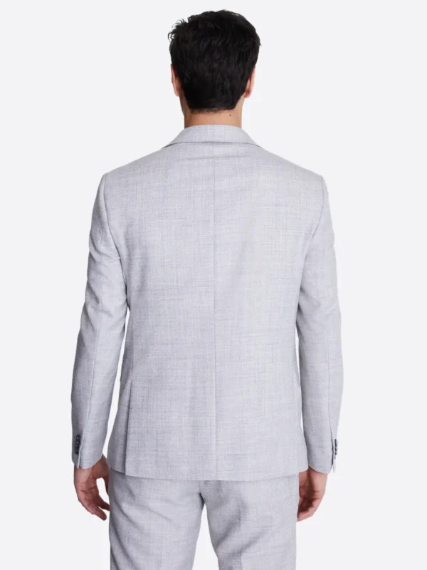 SuitsHeritage Men's Twill Light Grey Slim Fit 3 Piece Suits Back