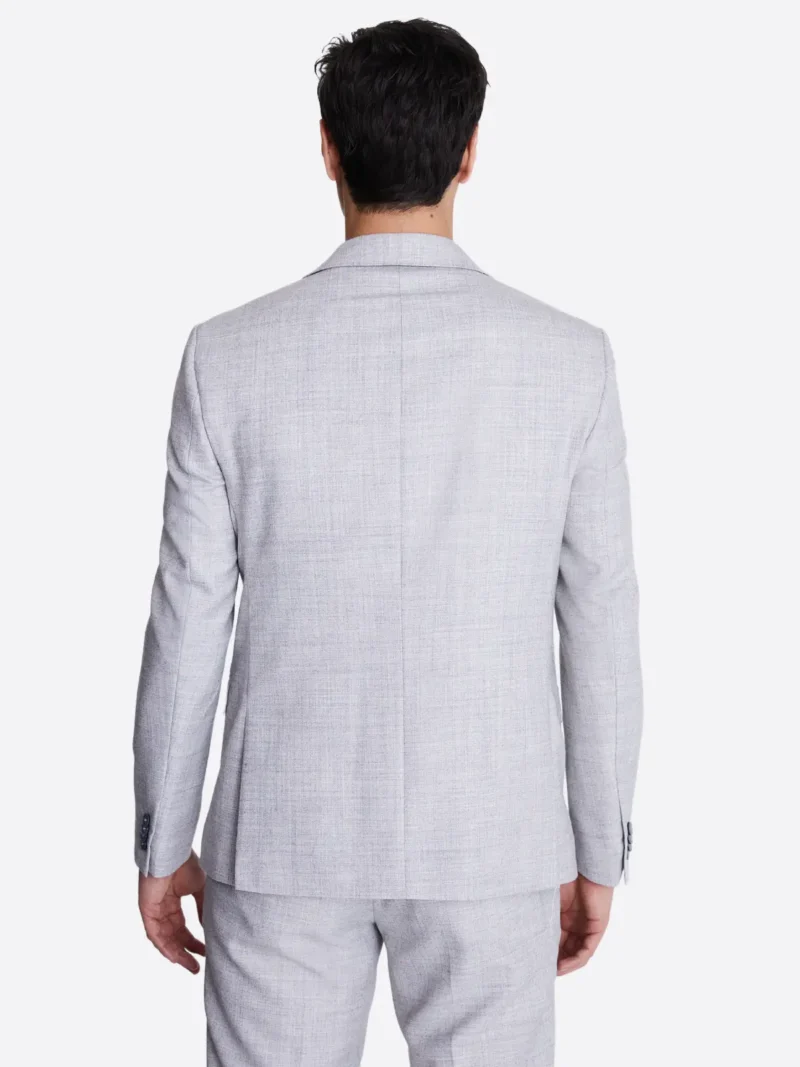 SuitsHeritage Men's Twill Light Grey Slim Fit 3 Piece Suits Back