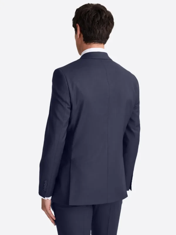 SuitsHeritage Men's Twill Navy Regular Fit 3 Piece Suits Back