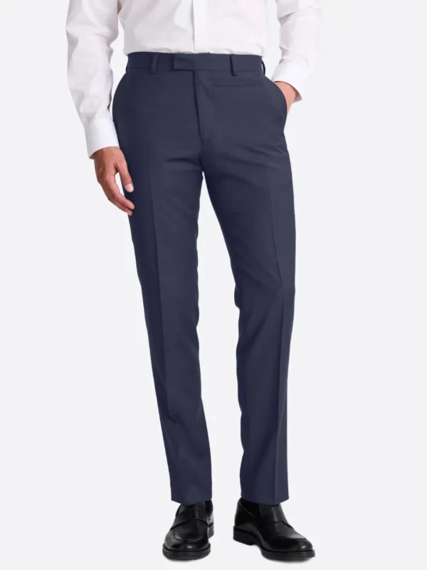 SuitsHeritage Men's Twill Navy Regular Fit 3 Piece Suits Pant