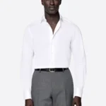 SuitsHeritage Men's Solid White Cotton Shirt