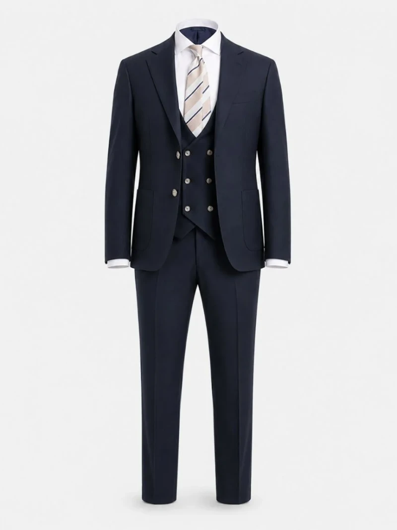 Norfield Dark Navy Solid Polyester Suit Ghost Mannequin