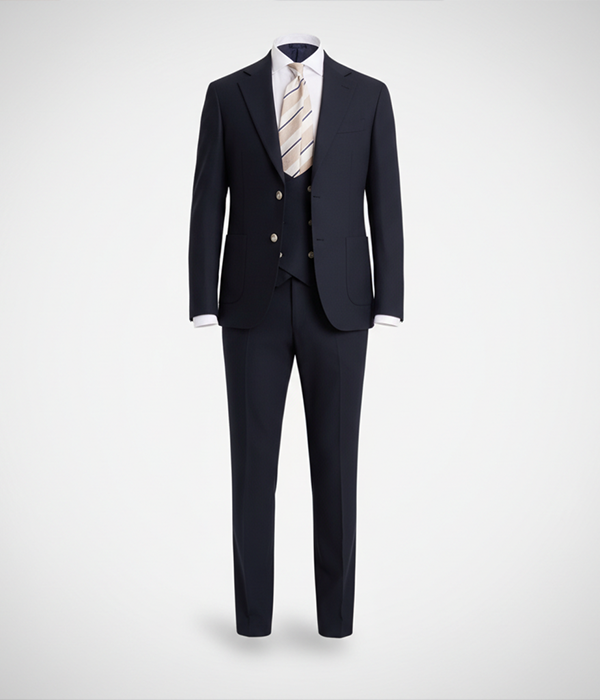 Norfield Dark Navy Solid Polyester Suit