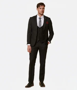Norfield Polyester Black Suit Front