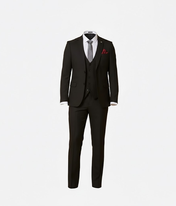 Norfield Polyester Black Suit