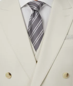 Norfield Polyester Solid White Suit Collar