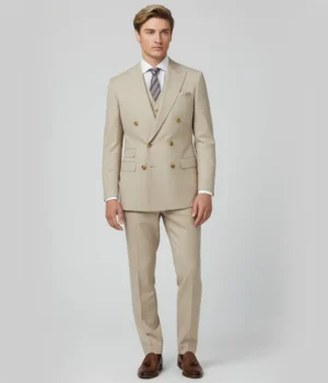 Norfield Polyester Solid White Suit Front