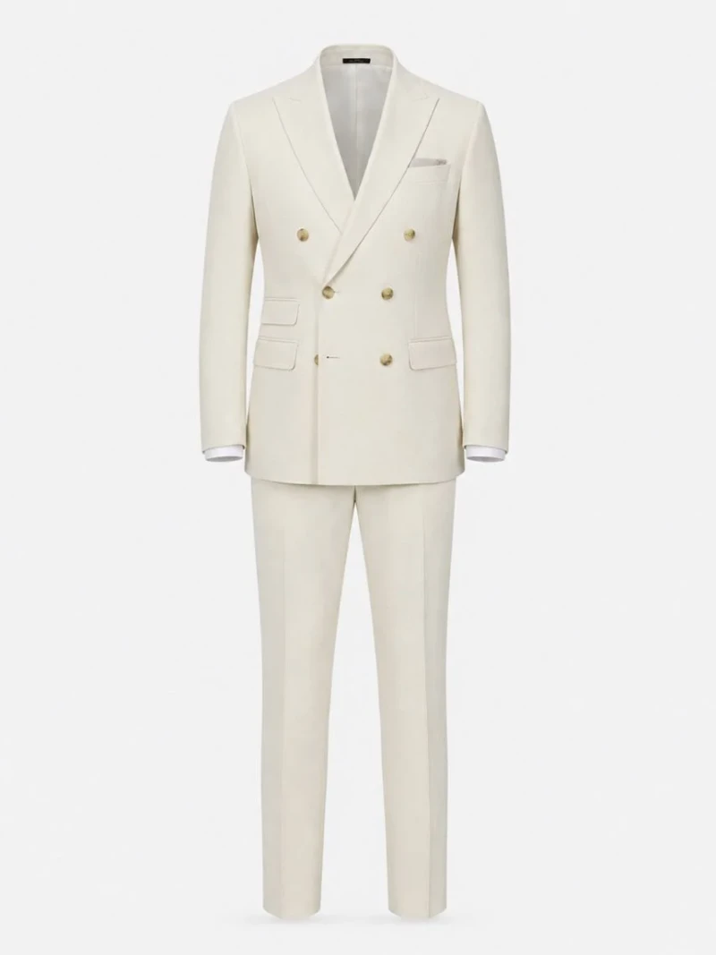 Norfield Polyester Solid White Suit Ghost Mannequin