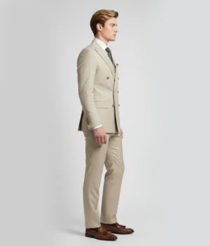 Norfield Polyester Solid White Suit Side