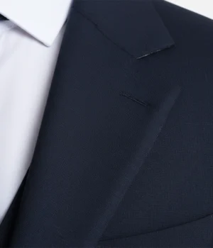 Norfield Solid Dark Navy Polyester Suit Collar