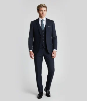 Norfield Solid Dark Navy Polyester Suit Front