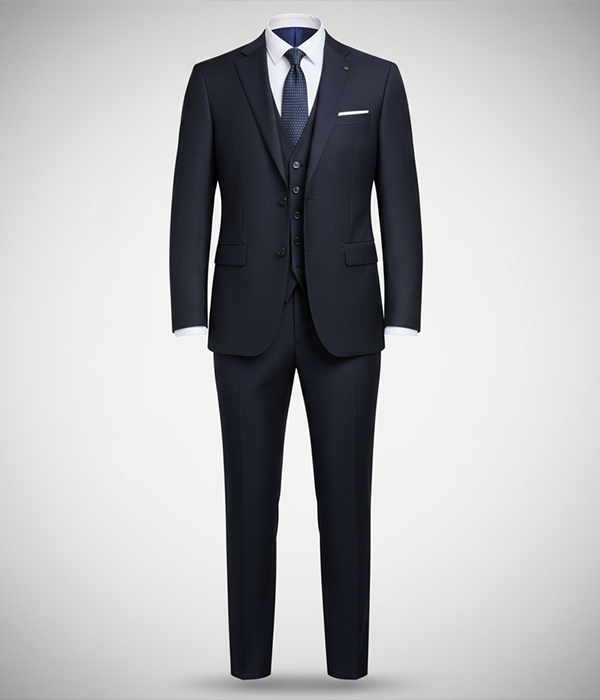 Norfield Solid Dark Navy Polyester Suit