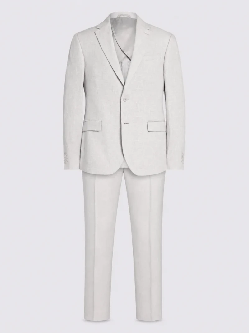 Oakmere Linen Puppytooth Off White Suit Ghost Mannequin
