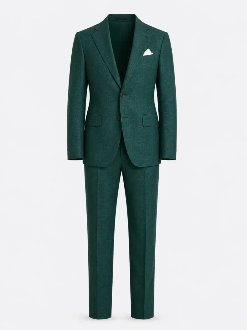 Oakmere Linen Twill Green Suit Ghost Mannequin