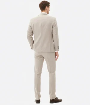 SHop The Suit Heritage Men's Solid Beige Regular Fit 3 Piece Suit