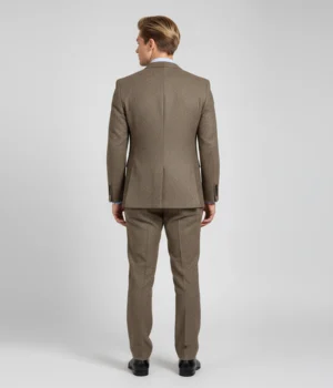 Shop The Kingsmere Wool Herringbone Brown Suit