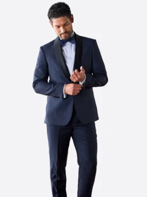 Shop The SuitsHeritage Men’s Solid Navy Regular Fit 2 Piece Tuxedo