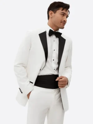 Shop The SuitsHeritage Men’s White Slim Fit 2 Piece Tuxedo