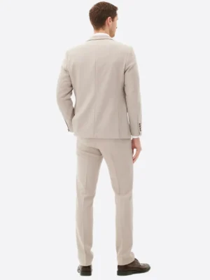 Shop The Men's Beige Single Breasted Three Piece Suit