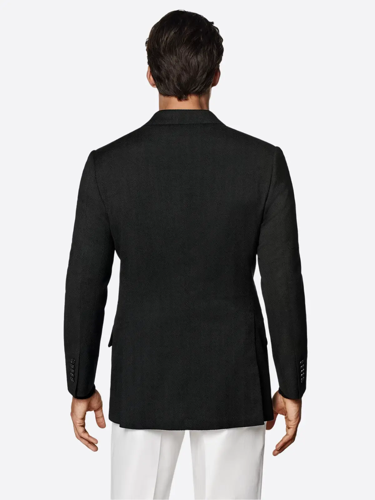 Shop The SuitsHeritage Men's Black Herringbone Double Breasted Tailored Fit Blazer